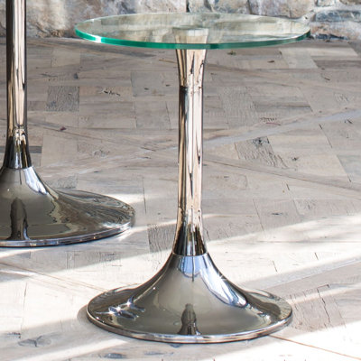 Clarke County Glass Top Pedestal End Table