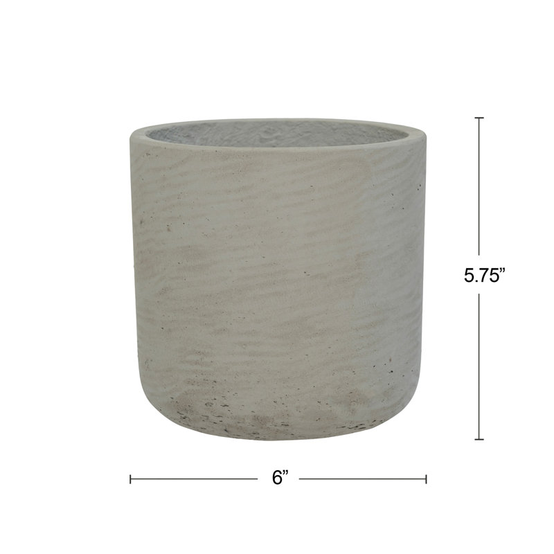 Bohemian Pots Handmade Fiberstone Planter, 6" H x 6" W x 6" D