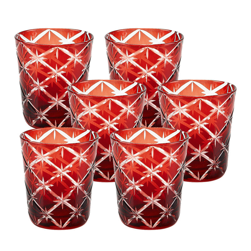 10oz. Handmade Drinking Glass Set, Ruby Red