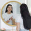 Miroir décoratif mural en perles de bois-87906244