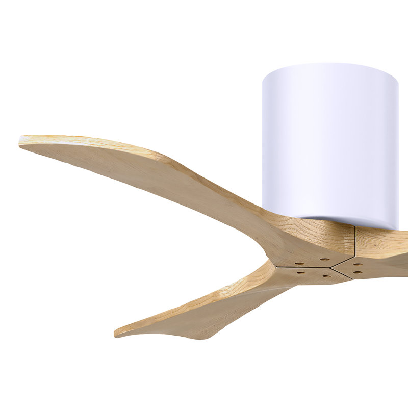 Ventilateur de plafond à 3 pales Olivier, Blanc brillant, Ton érable clair, 42"