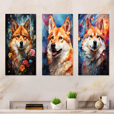 Popart Shiba Inu Spirit - Dog Metal Wall Decor Set Of 3