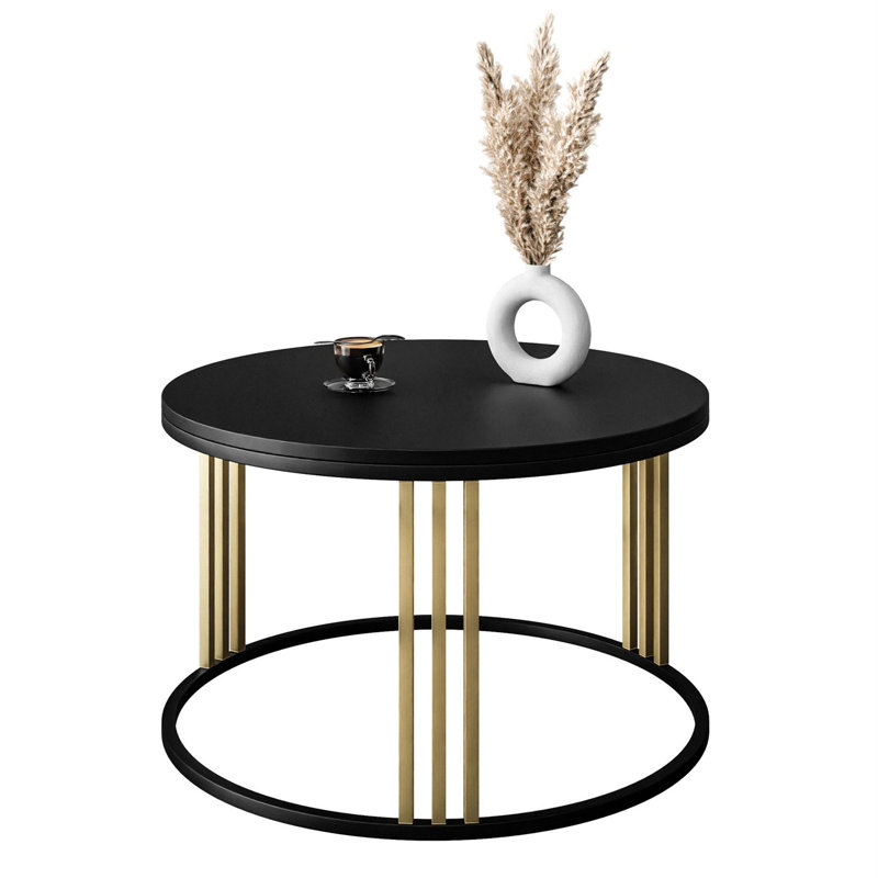 Terrio Frame Coffee Table, Black Matt, Black/Gold