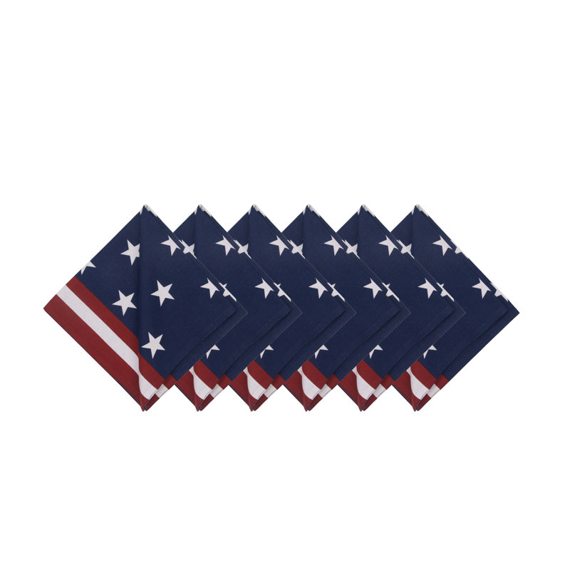 Ensemble de 6 serviettes de table 4 étoiles Stars & Stripes