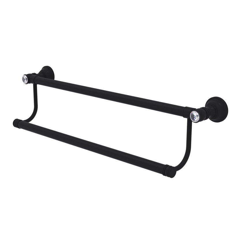 Porte-serviettes mural double 36 po Freyja, Noir mat, H 5,5 po x l 18 po x P 5,2 po