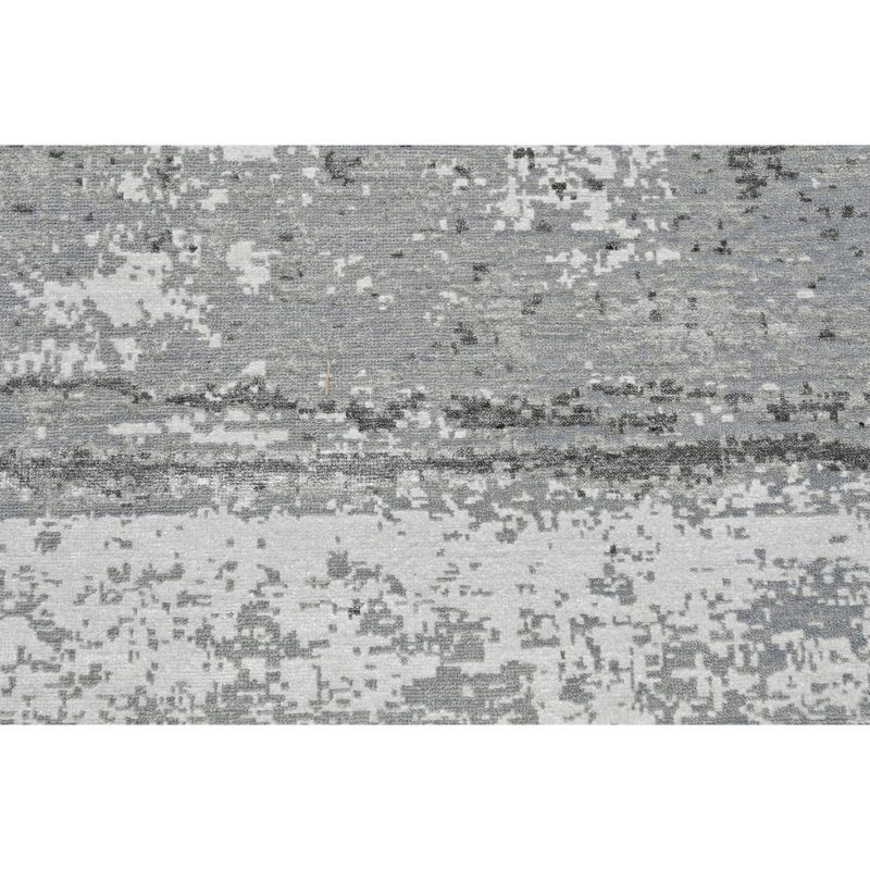 One-of-a-Kind Rectangle 4' x 6' Area Rug in Light Blue/Black/Gray