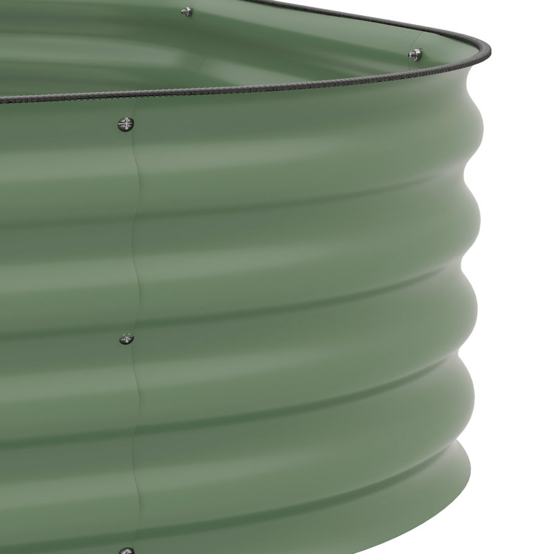 Ensemble de lit de jardin surélevé en acier galvanisé à 3 niveaux, Vert