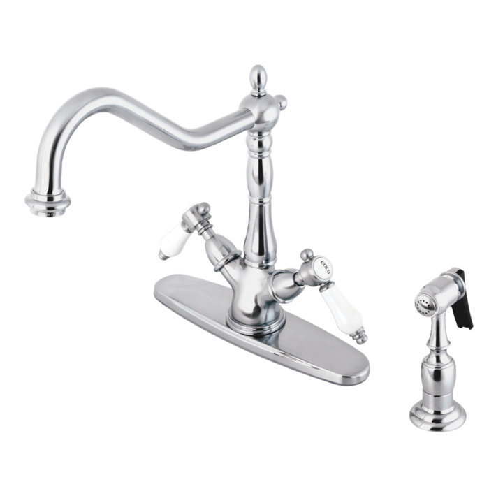 Kingston Brass KS7246AX 8-Inch Center Wall Mount Bathroom Faucet Polished Nickel