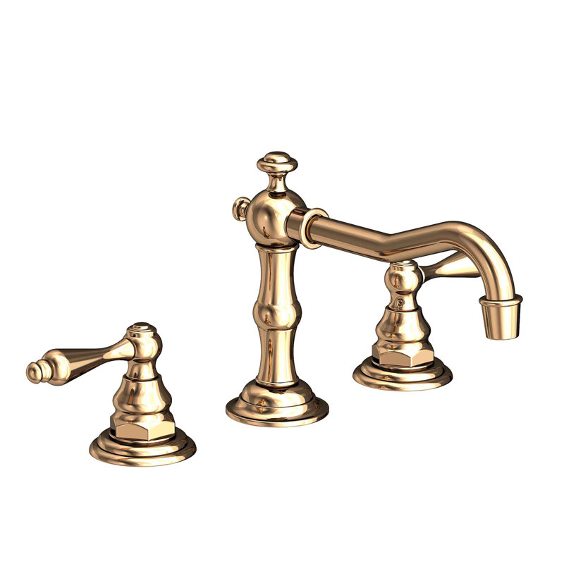 Chesterfield Widespread Bathroom Faucet with Drain Assembly, French Gold