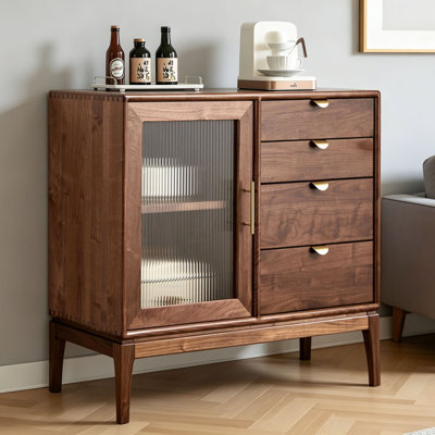 Commode d'appoint vintage entièrement en bois massif