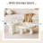 Round Coffee Table Set,Modern Nesting Coffee Table,Cream White 2 In 1 Living Room Coffee Table