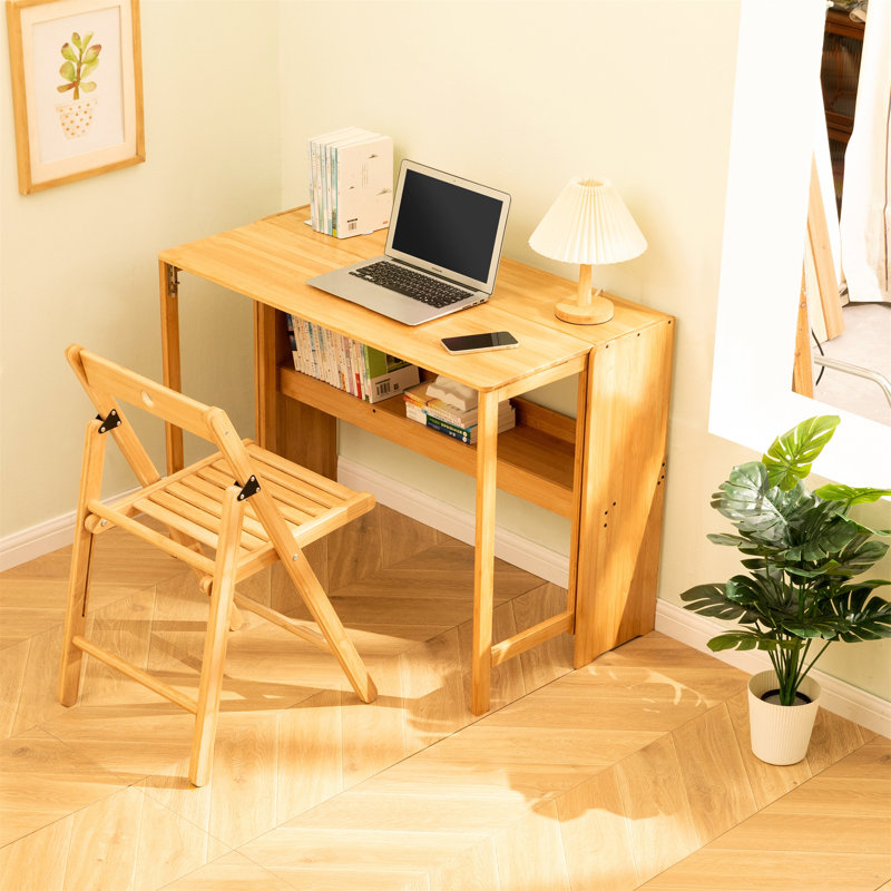 Bureau en bambou pliable pour bureau pour petits espaces