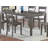 Transitional 7Pc Dining Set Rectangular Table Wood Base Ladder Back Chairs Grey Finish Wooden Dining Room Furniture