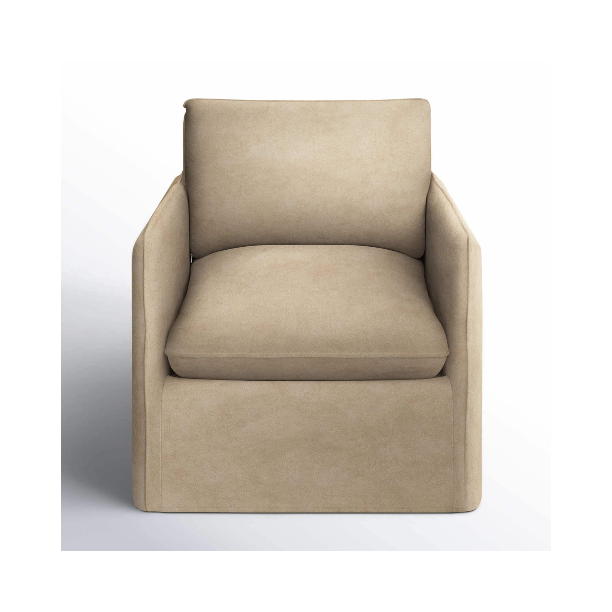 Bellatrix Slipcovered Armchair, Bella Toast Performance Velvet