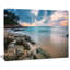 Gloomy Tropical Sunset Beach - reproduction de photo sur toile tendue-135297800-150820798