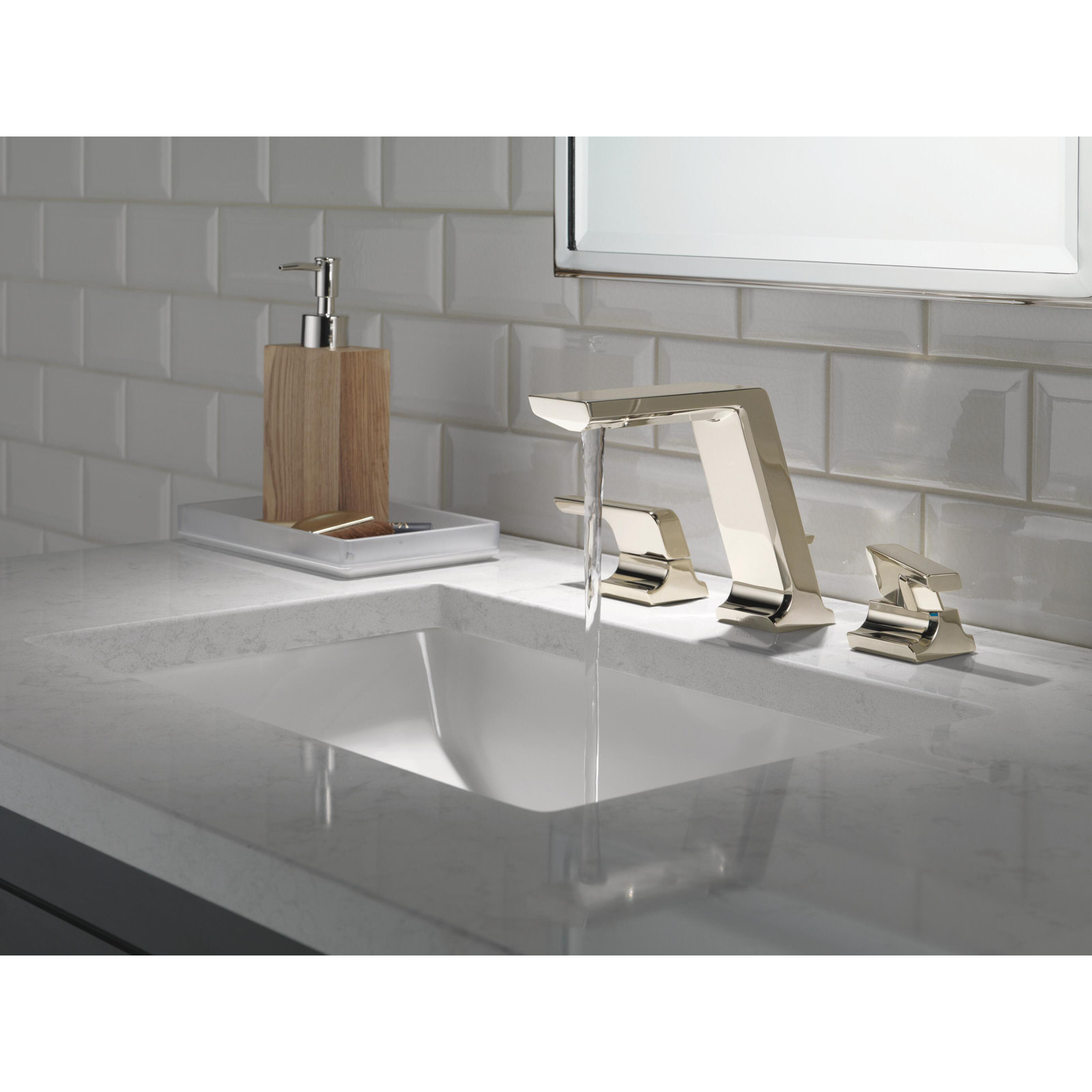 Pivotal Widespread Bathroom Faucet with Drain Assembly, Polished Nickel