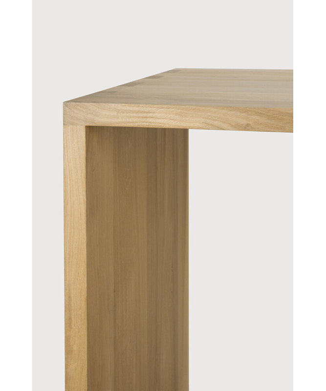 U Solid Wood Writing Desk, Oak, 30" H x 55.5" W x 28" D