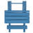 Folding Square Table Patio Outdoor Solid Wood Table For Backyard, Balcony, Portable Design Space-Saving Blue Color