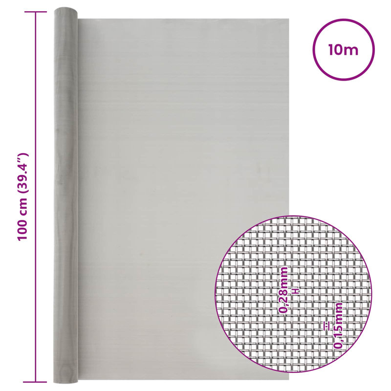 Stainless Steel Fence Panels Fencing, 100cm H x 1000cm W