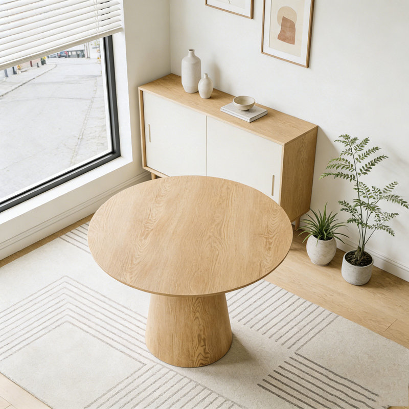 Table de salle à manger ronde, Bois