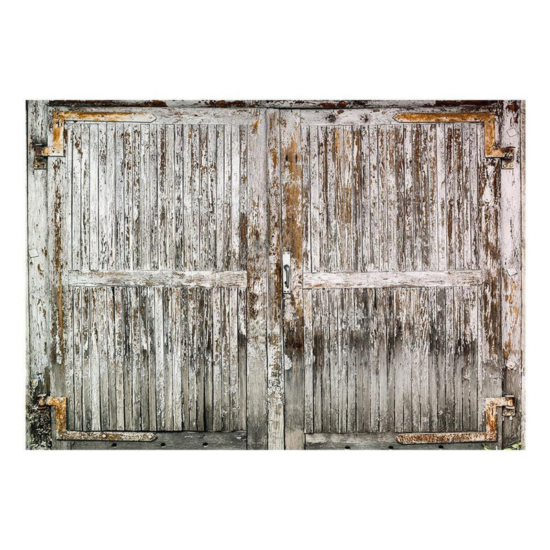 Murale porte de grange en bois patiné Palasz, L 68 po x l 98 po