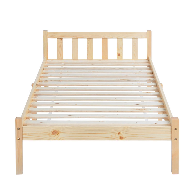 Interlandi Solid Wood Bed, Single (3'), Natural Pine