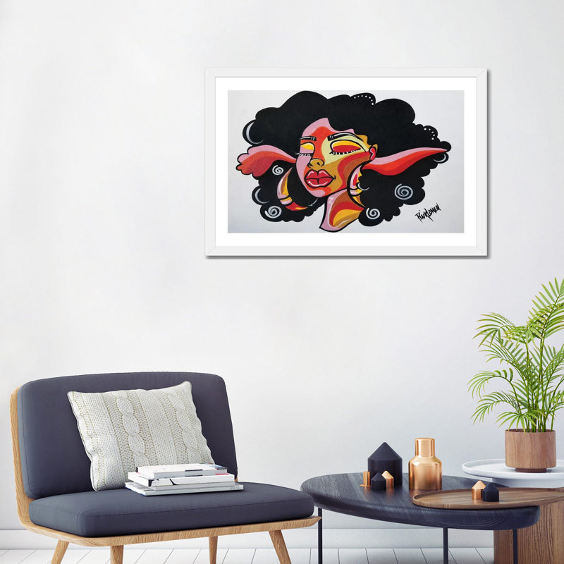 «Milkshake» par Pinklomein - impression d'art graphique, H 24 po x l 32 po x P 1 po, Papier encadré blanc, Blanc