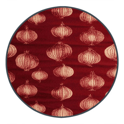Washable Onion Red Vegetables Area Rug
