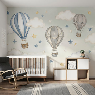 Papier peint montgolfière amovible