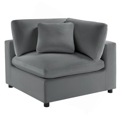 Fauteuil d'angle en coin - gris anthracite