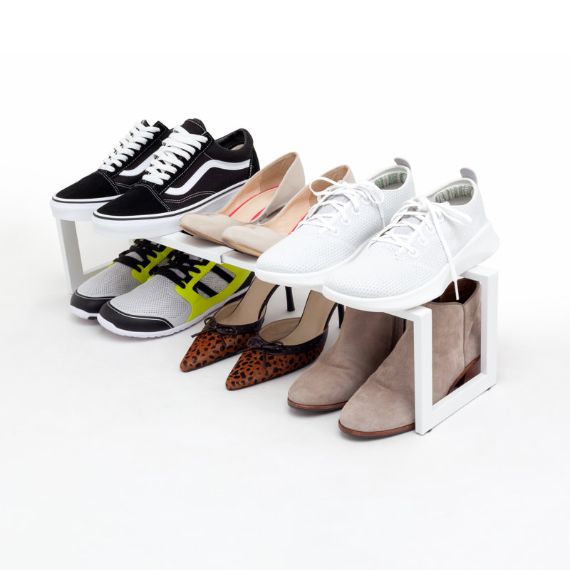 Range-chaussures extensible en acier robuste, Gris mat