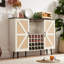 White Wine Storage Cabinet With Multiple Uses & Adjustable Tier Freestanding Cooler Colour Glass Holder