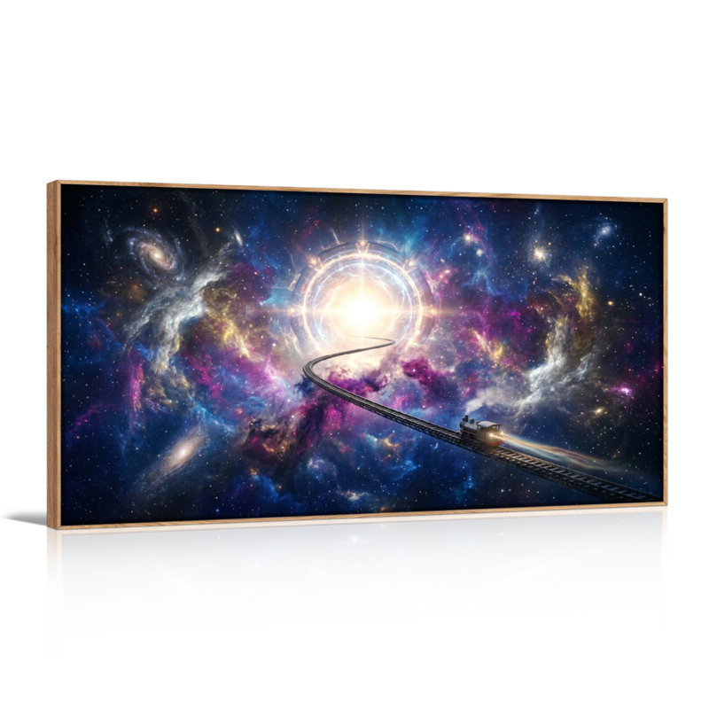 Ensemble d'une toile murale « Voyage cosmique », 58“W x 28”H, Natural