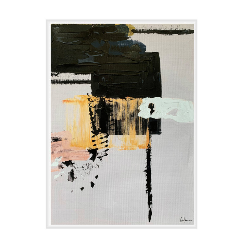 Formelle Single Picture Frame Painting on Wood, 150cm H x 120cm W, White