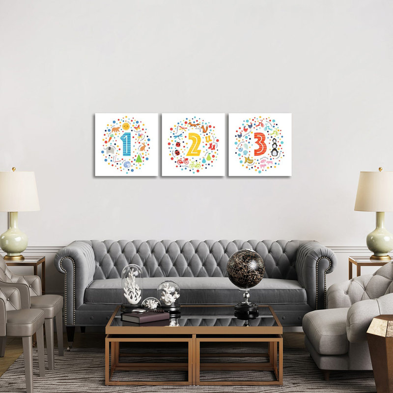 37623 - Ensemble d'art mural sur toile tendue (ensemble de 3)