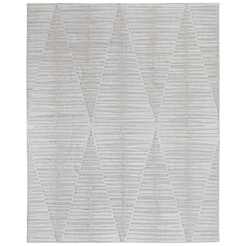 Elias Modern Geometric Ivory Area Rug, Rectangle 3'6" x 5'6"