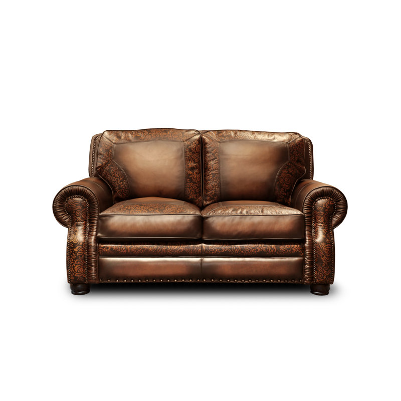 Balmoral Leather Loveseat, Yes, Buckskin (Cartier), Espresso