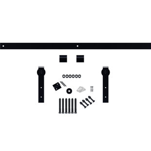 Premium J-Strap Steel Single Door Barn Door Hardware Kit Standard Single