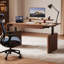 Bureau rectangulaire en bois massif avec tiroirs Nut-brown-129109350