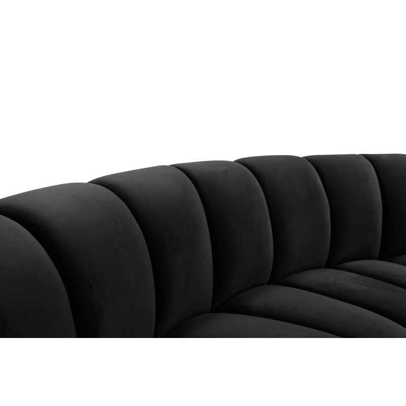 Canapé modulaire en velours Infinity, Velours noir, 10 pièces