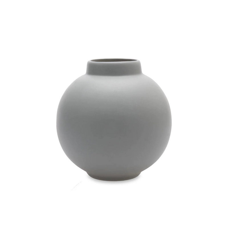 Courtne Ceramic Table Vase, Light Grey, 13cm H x 27cm W x 13cm D