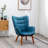 Battistina Velvet Armchair with Ottoman-409367501