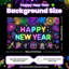 Neon Happy New Year Backdrop 2026 Nouvel An Banner In The Dark Nouvel An Accessoires de fête Accessoires pour photomaton
