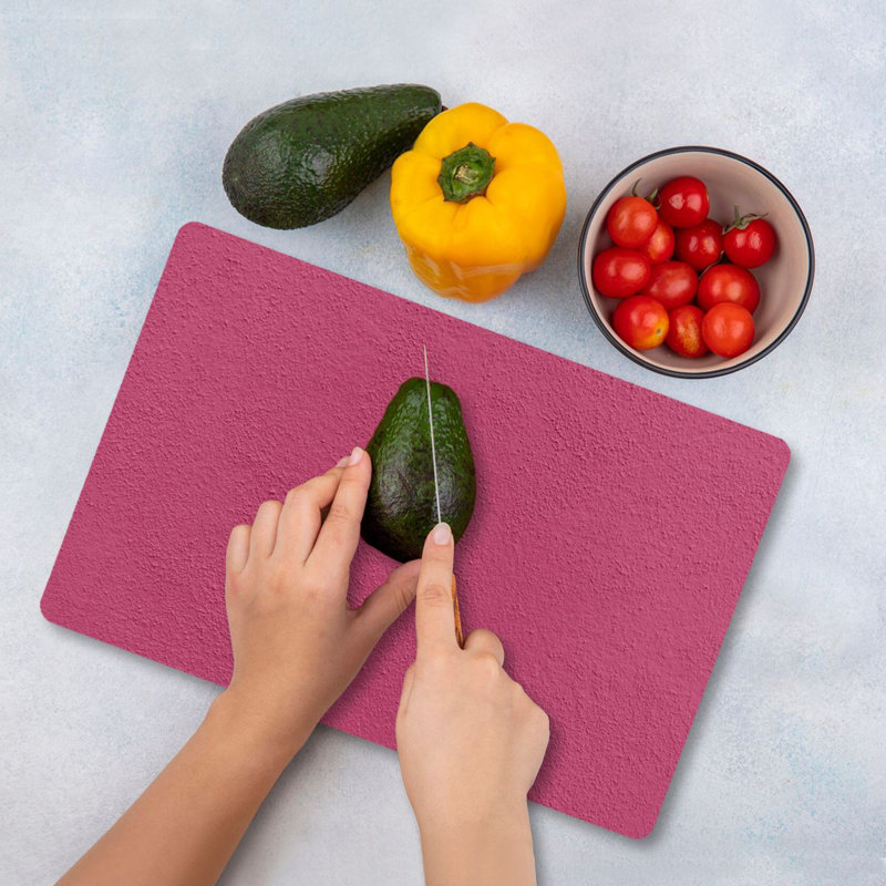 Flourish Premium Tempered Glass Cutting Board, 9.8 x 13.8 inches | 100% Antibacterial, Easy Clean, Non-Slip Silicone Feet | Durable Kitchen Essential for Safe Food Preparation, Stylish and Functional Design