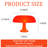 Orange Mushroom Lamp, Retro Mid-century Modern Table Lamp Decor  With Bulbs