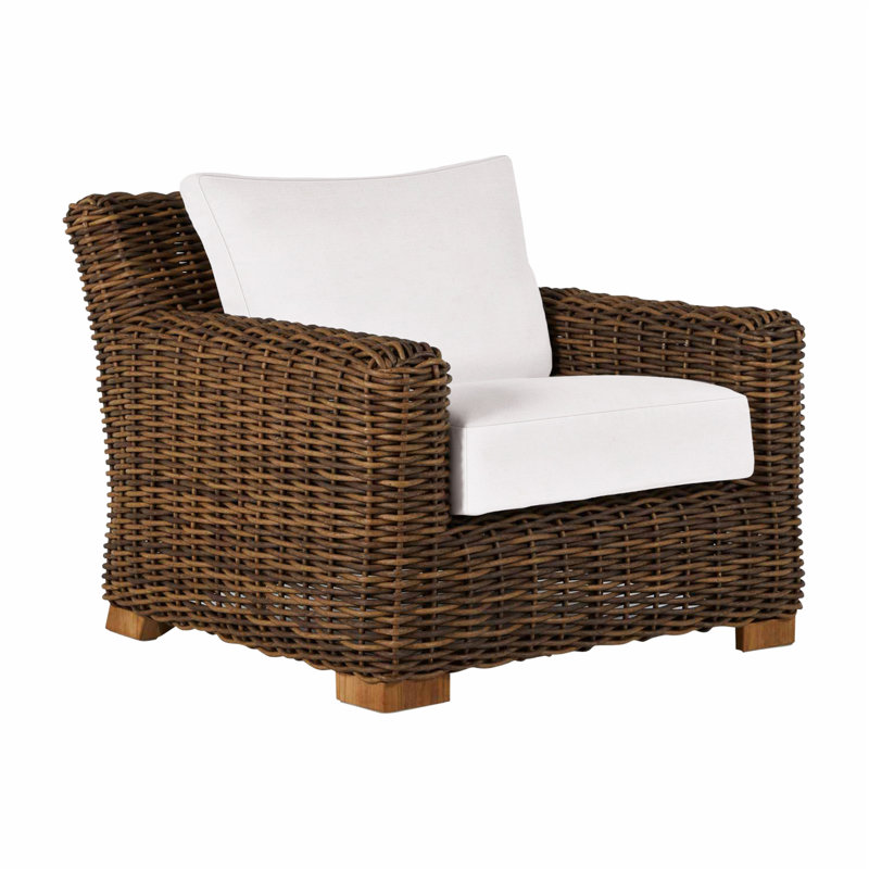 Montauk Patio Chair with Cushions, No Welt, Intermix Bark, Standard Plus