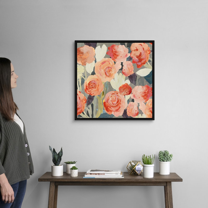 Pêche - reproduction d'art sur toile, Toile avec cadre flottant noir, H 26 po x l 26 po x P 1,75 po