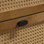 Commode 4 tiroirs en bois et rotin