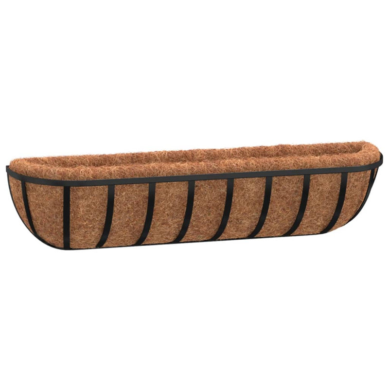 Brandel Metal Railing Planter, 23cm H x 91cm W x 20cm D