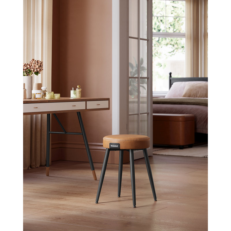Cantrall Upholstered Counter Extra Tall Stool with Metal Frame, Brown, 2